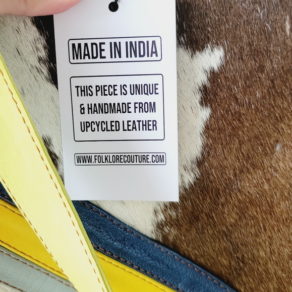 NWT Folklore Couture set genuine leather multicolor animal print fur bag. - Picture 5 of 10